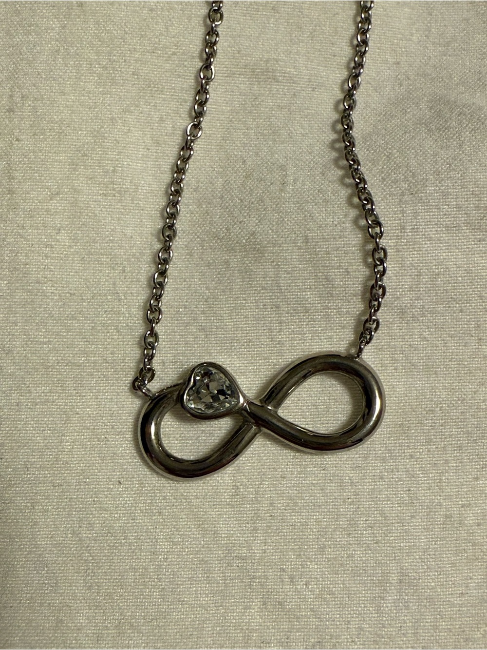 Infinity Heart Pendant Necklace - Silver Tone